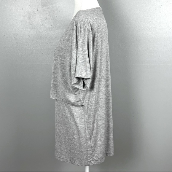 Smallshow modal spandex blend scoop neck heather gray nursing top, size XL. - Picture 3 of 8